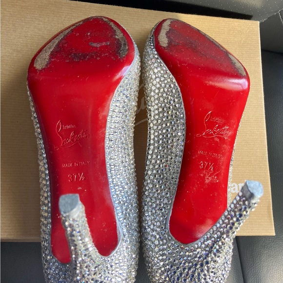 💯 AUTHENTIC CHRISTIAN LOUBOUTIN LADY CLAUDE SHOES STRASS 100 mm size 37.5 - Picture 9 of 13